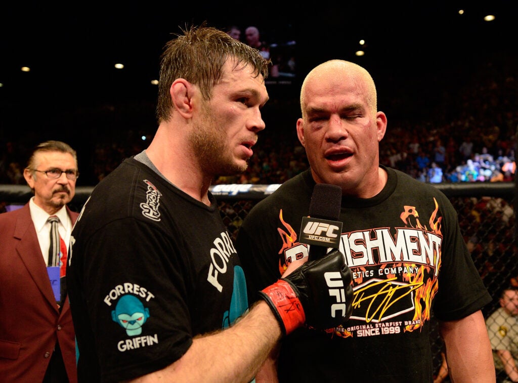Forrest Griffin interviews Tito Ortiz following their fight at UFC 148