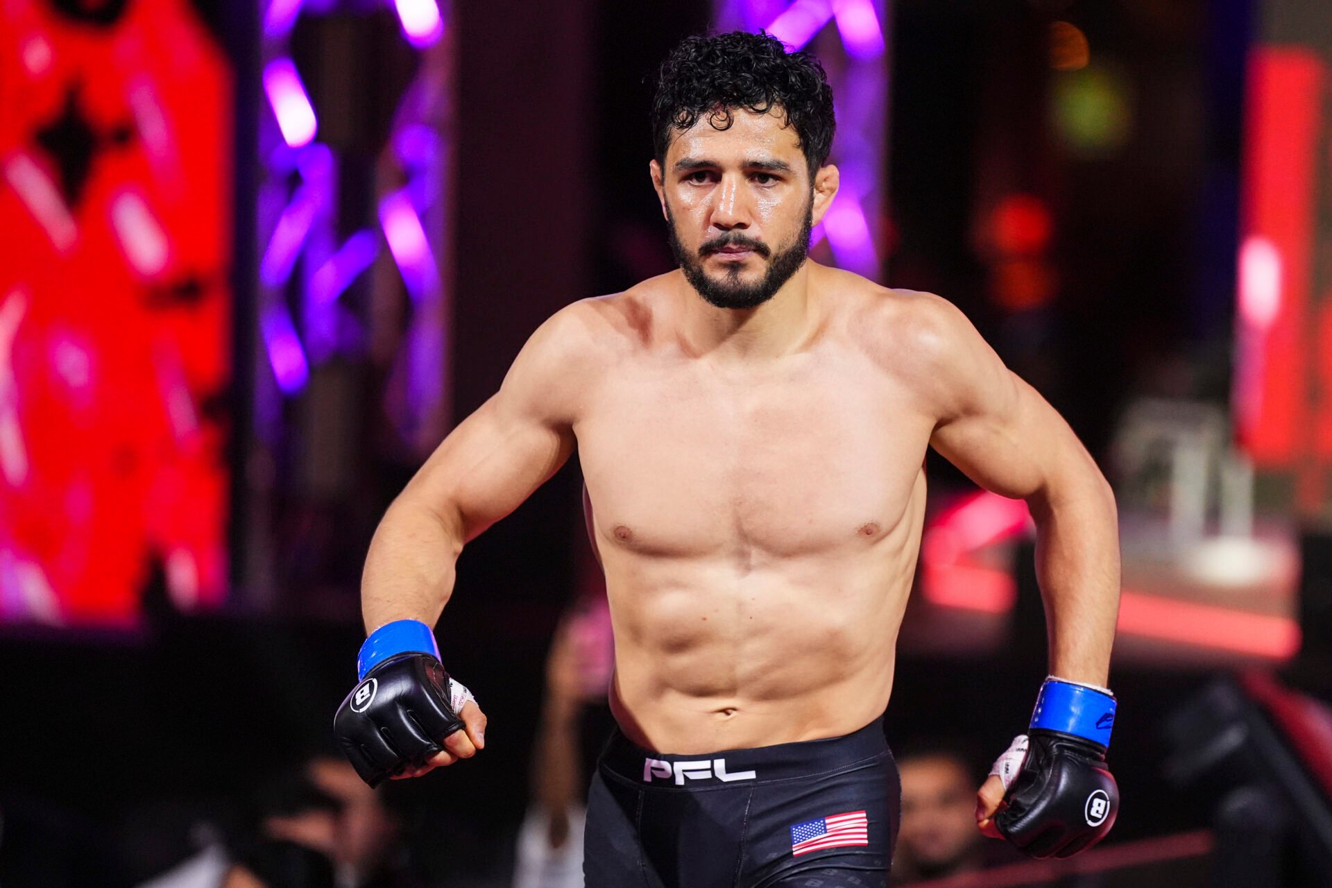 Aaron Pico walks out for his fight with Henry Corrales at the PFL vs Bellator event
