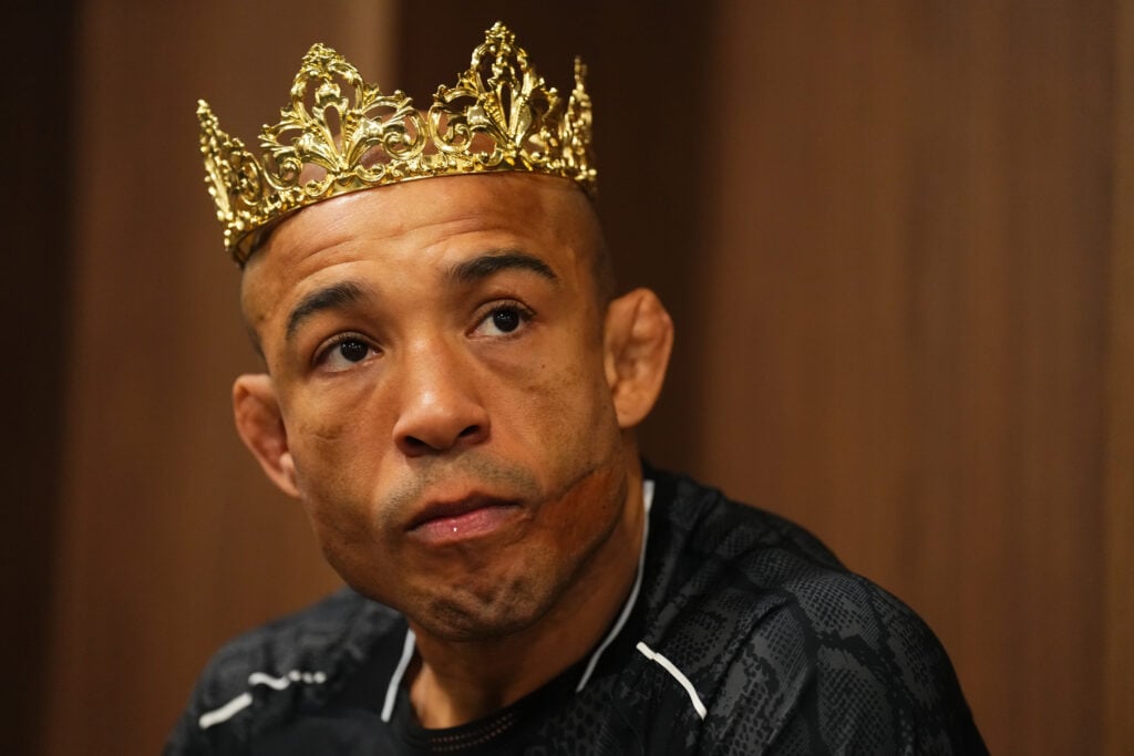 Jose Aldo waits in his locker room ahead of his UFC 307 fight with Mario Bautista.