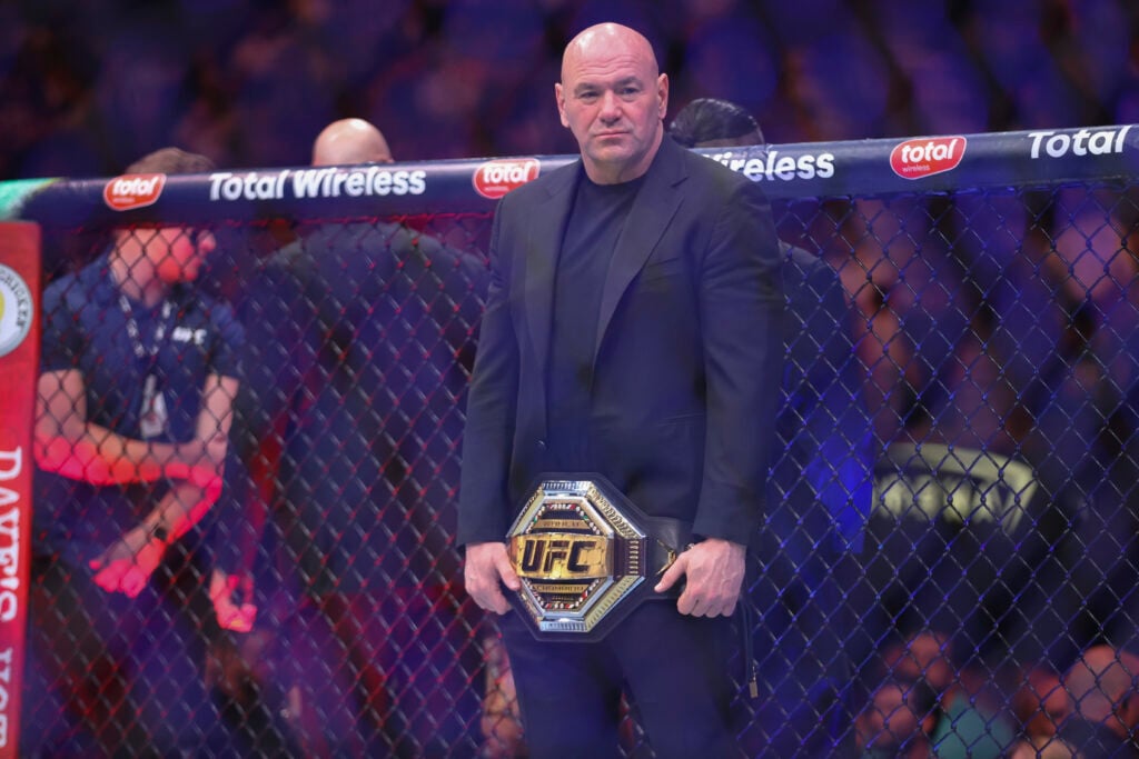 Dana White stood with the UFC belt