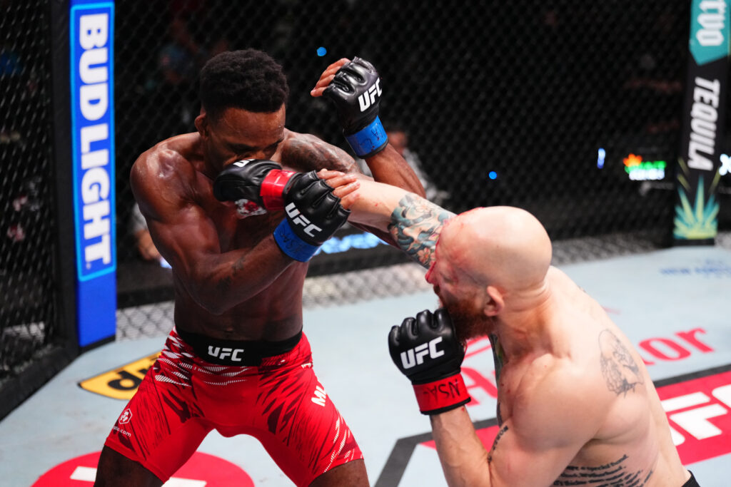 Josh Emmett punches Lerone Murphy at UFC Vegas 105