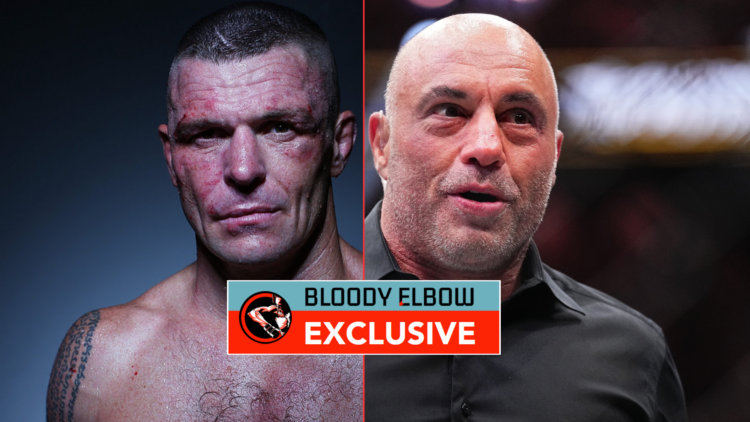 John Wayne Parr after his fight at Cage Muay Thai 8 and Joe Rogan at UFC 300