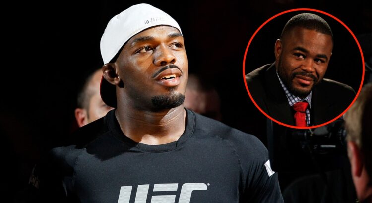 Image of Jon Jones. Inset, Rashad Evans
