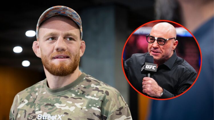 Number 4 ranked UFC Welterweight Jack Della Maddalena is seen ahead of a UFC Perth Media Opportunity. Inset, Joe Rogan.