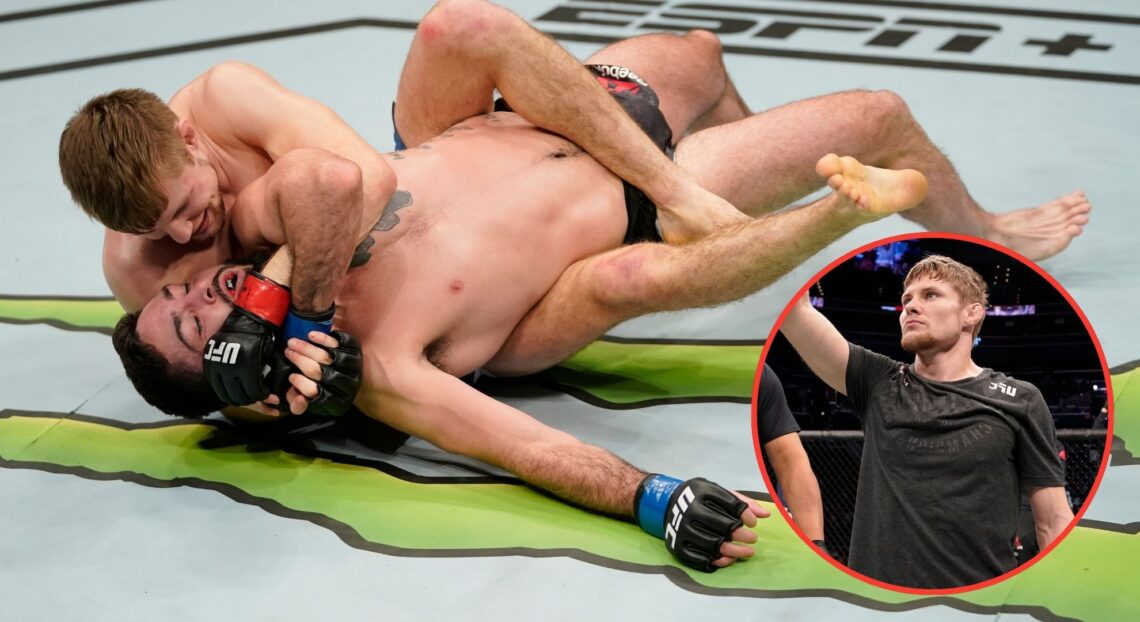 Image of Bryce Mitchell vs Matt Sayles. Inset, Mitchell