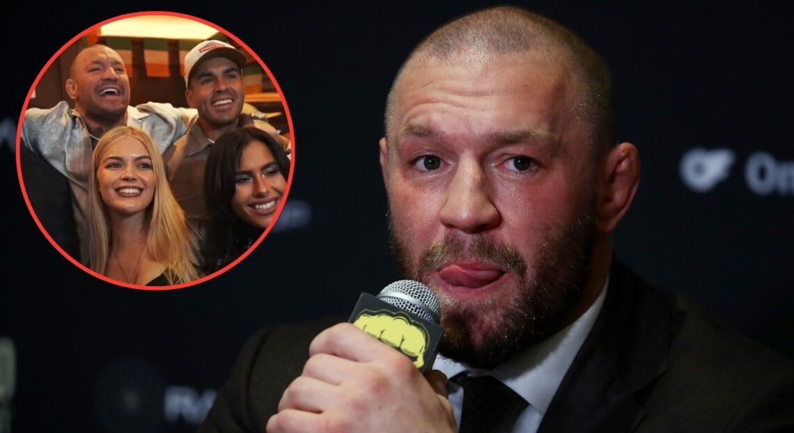 Image of Conor McGregor. Inset, McGregor and the Nelk boys