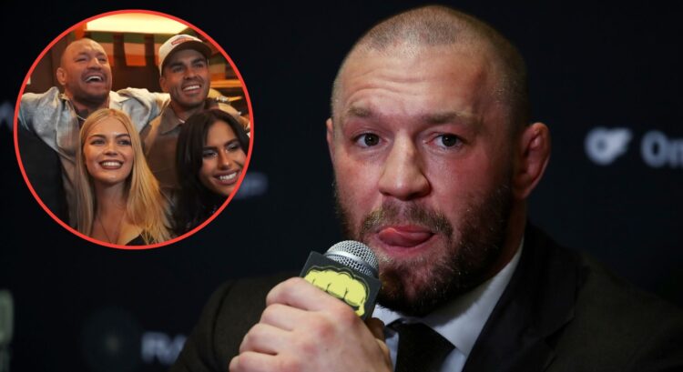 Image of Conor McGregor. Inset, McGregor and the Nelk boys