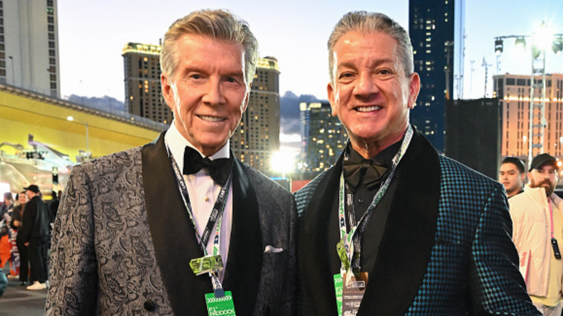 Michael Buffer and Bruce Buffer at the F1 Grand Prix of Las Vegas
