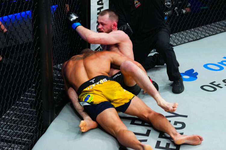 Jake Hadley after submitting Matheus Mattos at PFL in Orlando