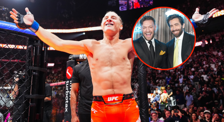 Composite image shows Paddy Pimblett celebrating his win at UFC 314, bubble photo shows Conor McGregor and Jake Gyllenhaal