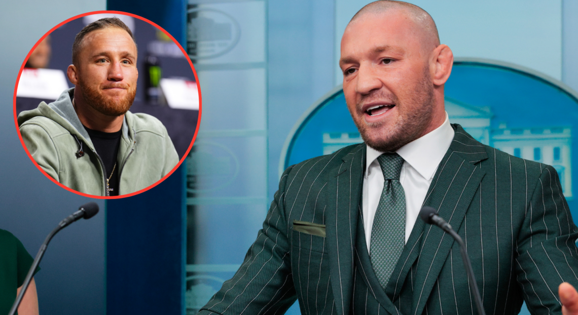 Conor McGregor appears at a White House press briefing in Washington D.C.
