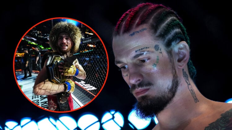Sean O’Malley of the United States looks on prior to his fight against Merab Dvalishvili of Georgia for the bantamweight title during UFC 306: Riya...