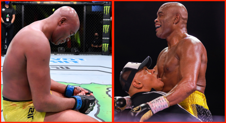 Anderson Silva after UFC loss, and boxing win.
