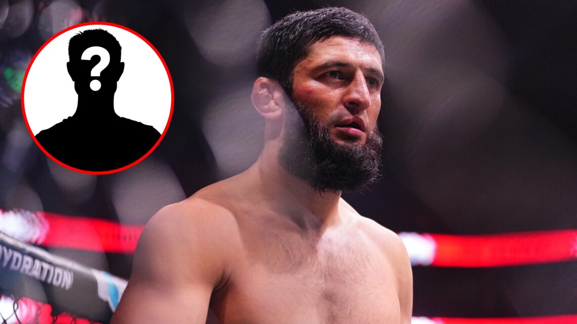Main: Khamzat Chimaev inside the cage for his fight against Robert Whittaker at UFC 308. Inset: Mystery fighter.
