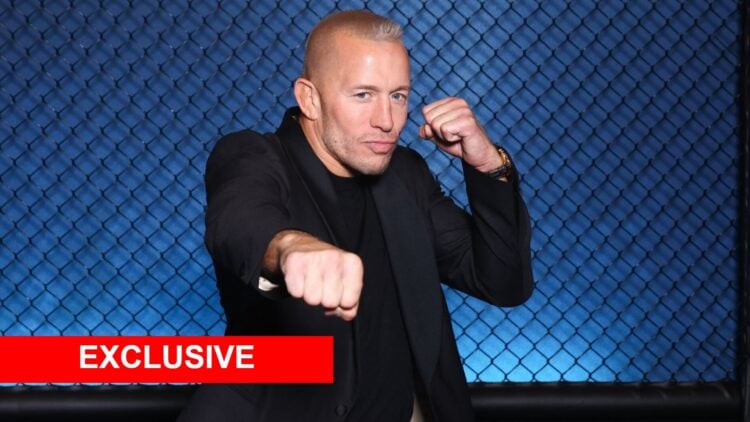 Georges St-Pierre poses at the premiere of Netflix's "La Cage"