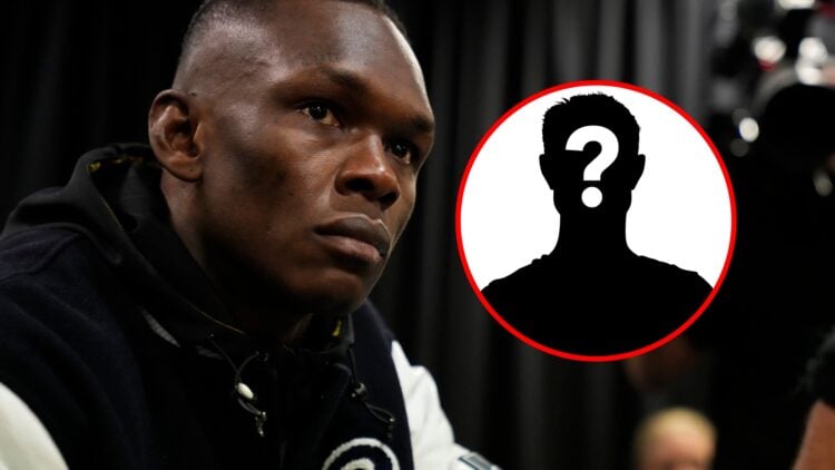 Image of Israel Adesanya with mystery inset