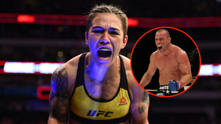 Image of Jessica Andrade with inset of Wanderlei Silva.