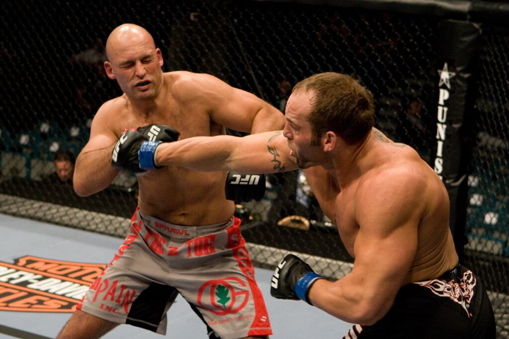 Shane Carwin punches Christian Wellisch at UFC 84 in 2008