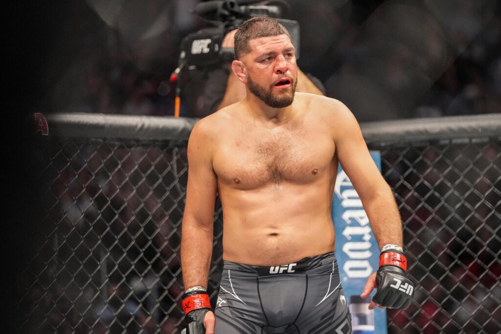 Nick Diaz during his rematch with Robbie Lawler