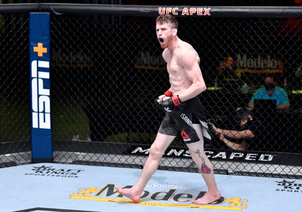 Cory Sandhagen celebrates defeating Frankie Edgar