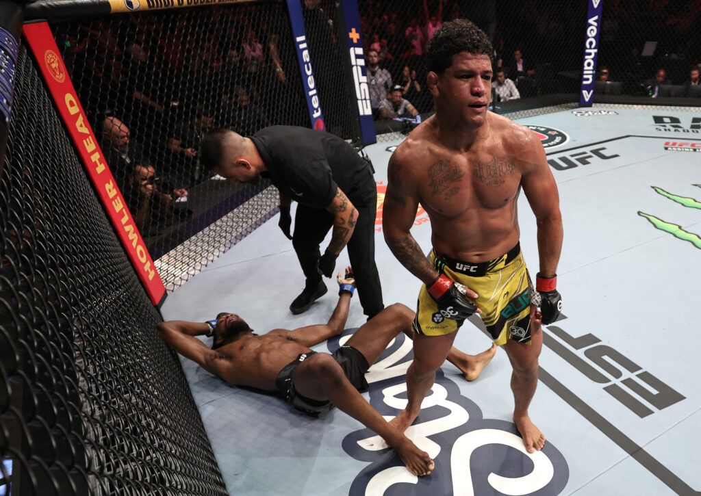 Gilbert Burns after submitting Neil Magny at UFC 283 in Brazil