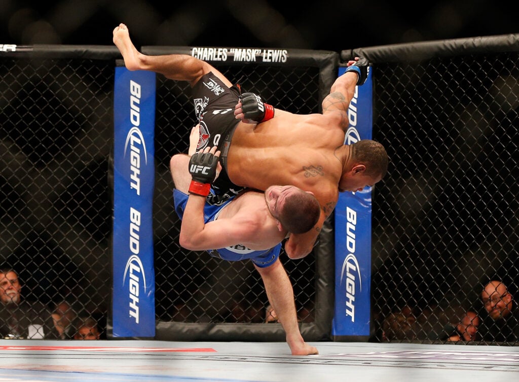 Khabib Nurmagomedov slams Abel Trujillo at UFC 160