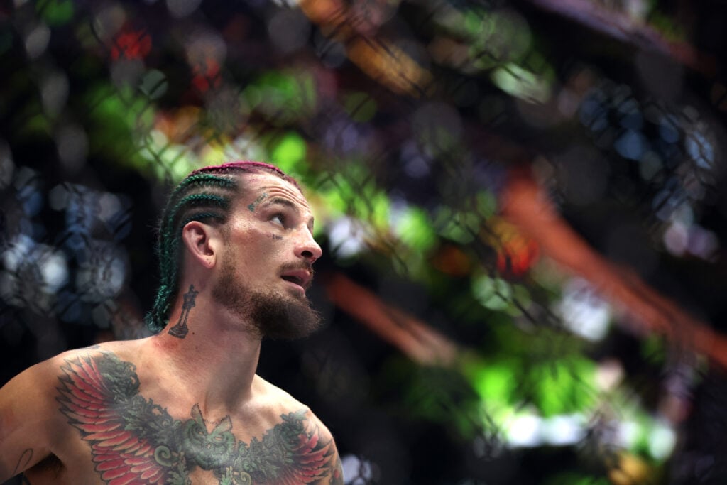 A disappointed Sean O'Malley looking at the Sphere at UFC 306
