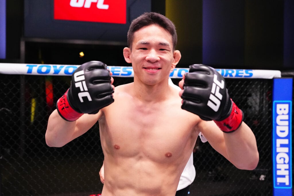 Hyun Sung Park after his submission win over Carlos Hernandez at UFC Vegas 106