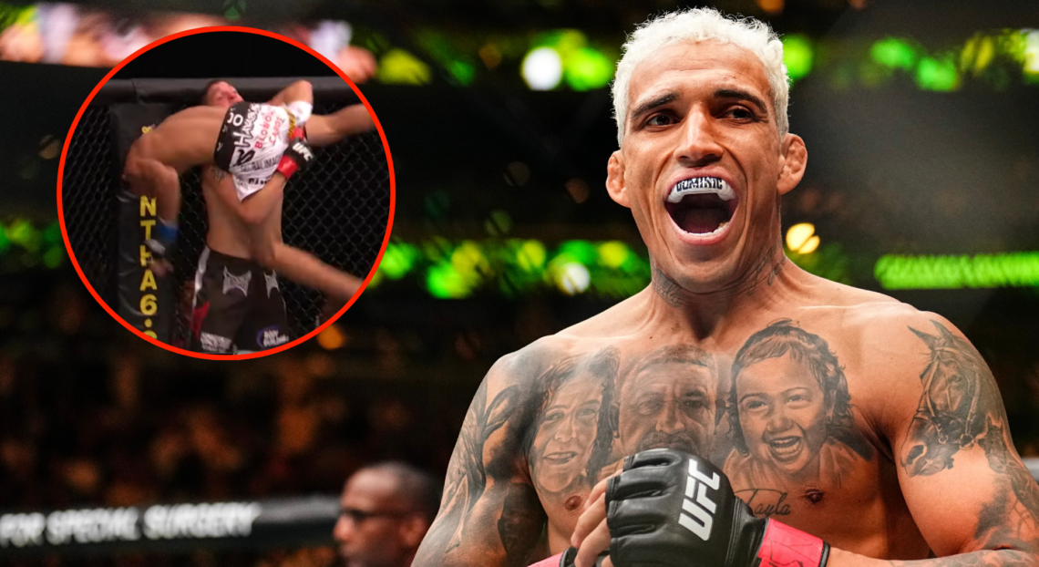 Charles Oliveira enters the Octagon for his fight with Michael Chandler at UFC 309