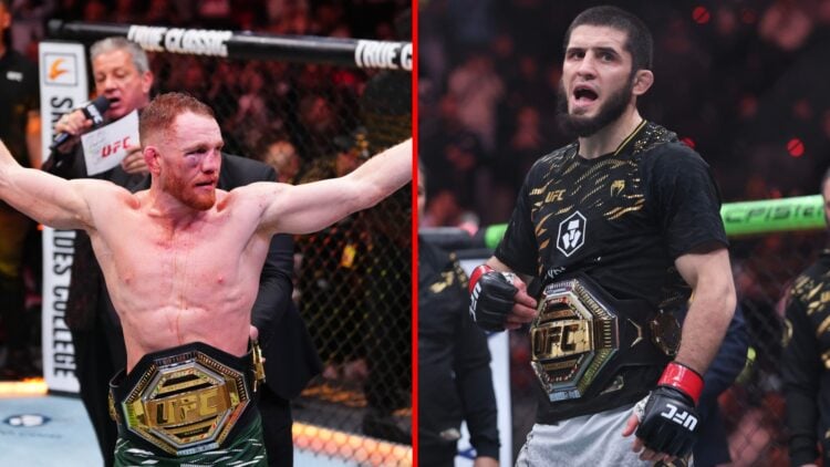 Split image of Jack Della Maddalena and Islam Makhachev