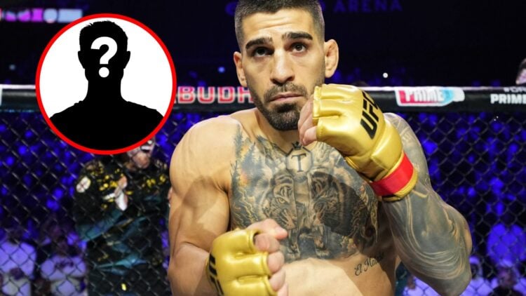 Image of Ilia Topuria preparing to face Max Holloway at UFC 308, inset mystery pop out