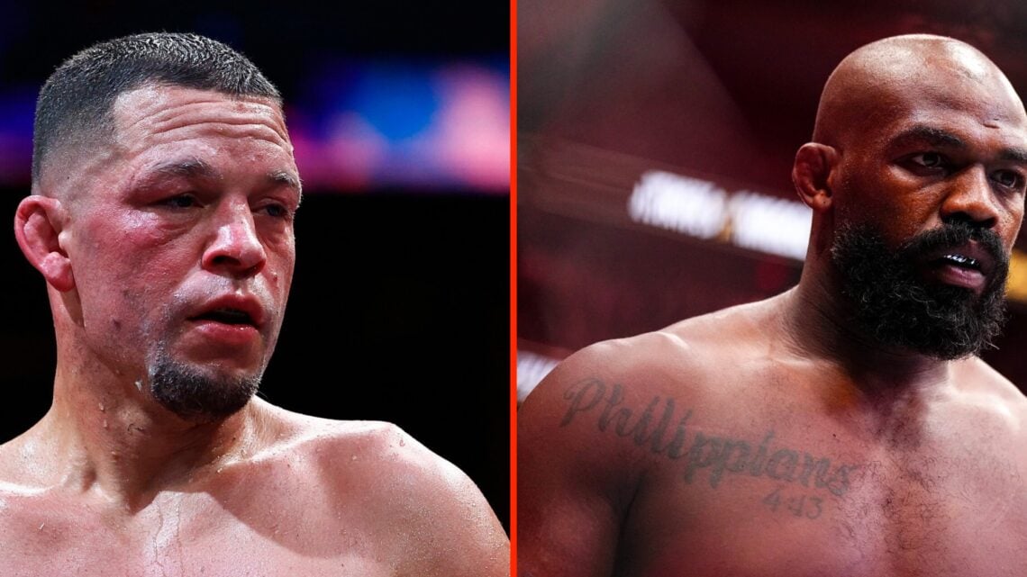 Nate Diaz ahead of his fight against Jorge Masvidal split with an image of Jon Jones moments before his UFC 309 fight