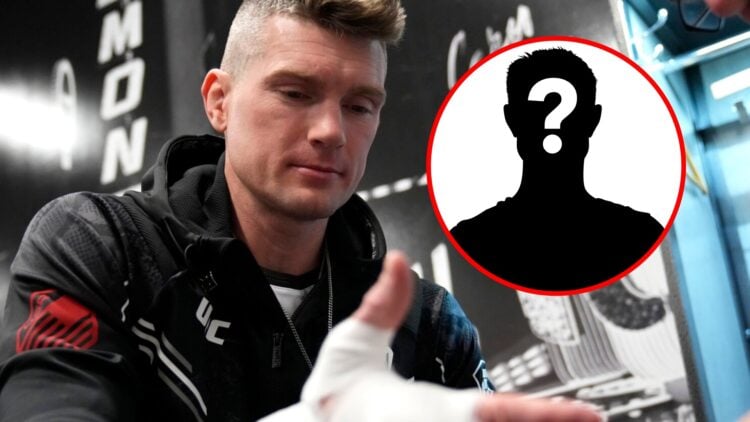 Main: Stephen Thompson has his hands wrapped ahead of his return to fight Shavkat Rakhmonov at UFC 296. Inset: Mystery fighter.