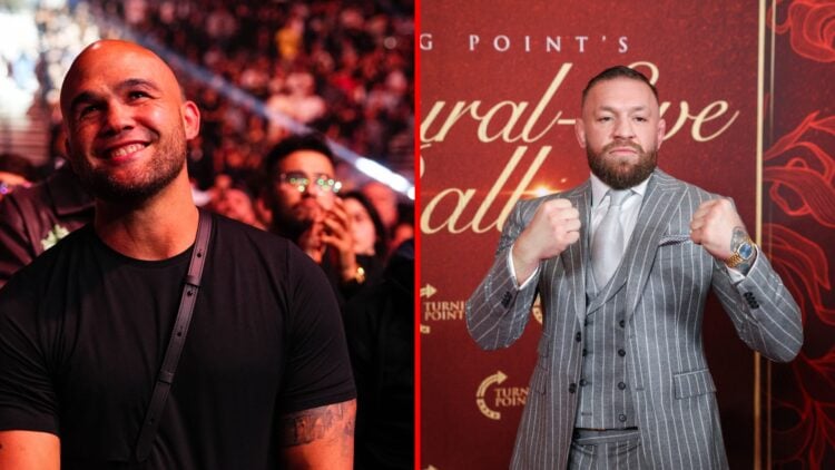 Split image of Robbie Lawler and Conor McGregor
