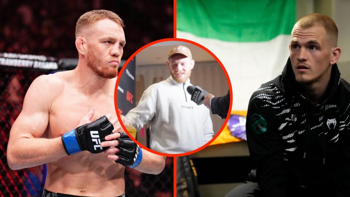 Jack Della Maddalena moments before his fight against Gilbert Burns, split with Ian Machado backstage before his fight against Carlos Prates with a...