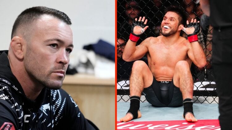 Colby Covington moments before his UFC Fight Night fight split with Henry Cejudo on the floor after suffering eye-poke