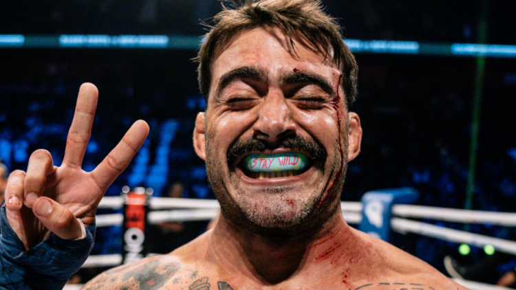 Randy Costa smiling during his BKFC debut at BKFC Fight Night: Mohegan Sun.