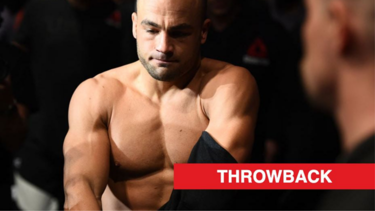 Image of Eddie Alvarez at UFC 218 with throwback inset