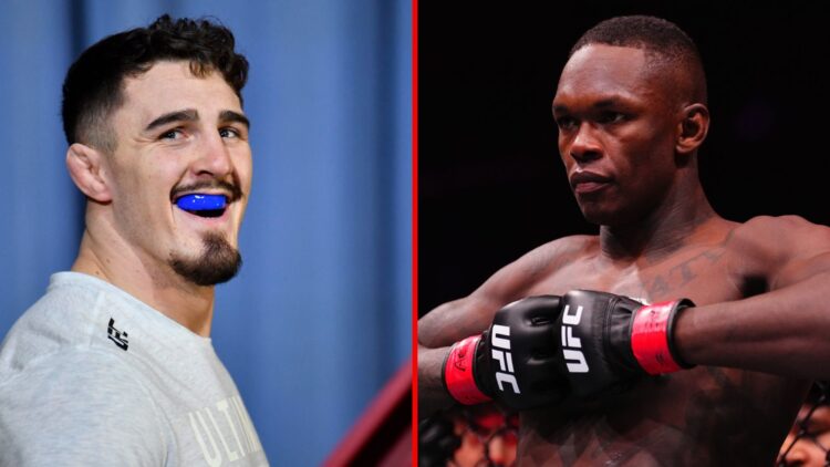 Split image of Tom Aspinall and Israel Adesanya ahead of UFC fights