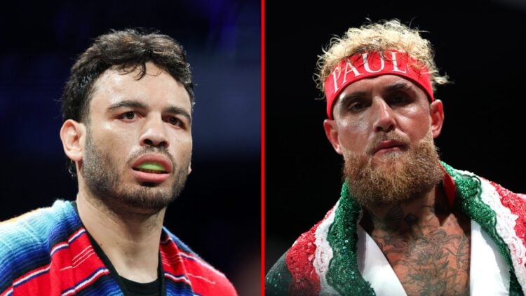 Split image of Julio Cesar Chavez Jr. and Jake Paul ahead of their fight