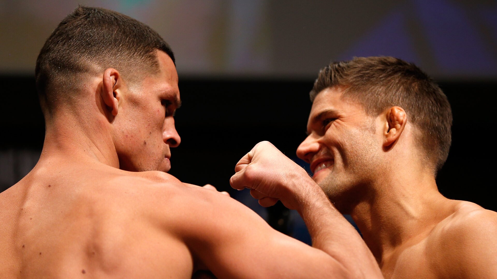 Nate Diaz and Josh Thomson at UFC on FOX Weigh-in