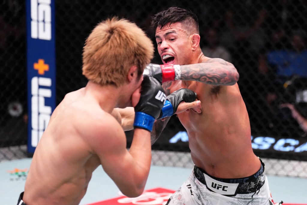 Brandon Royval punching Tatsuro Taira at the UFC Apex