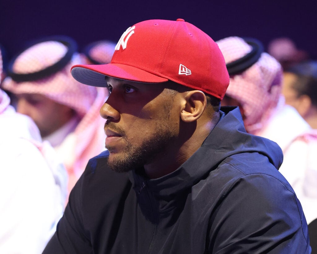 Anthony Joshua in attendance at Canelo Alvarez vs William Scull
