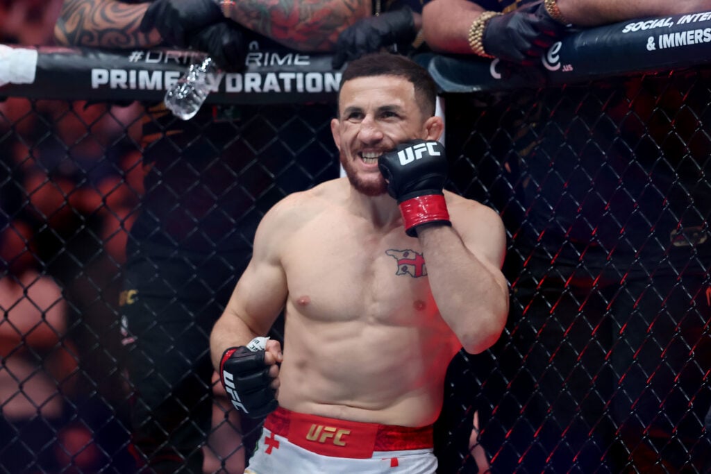 Merab Dvalishvili in the corner ahead of his UFC 316 fight against Sean O'Malley