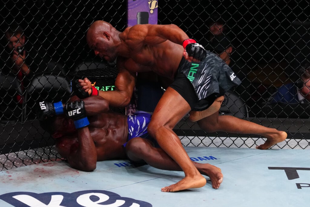 Kamaru Usman punches Joaquin Buckley at UFC Atlanta