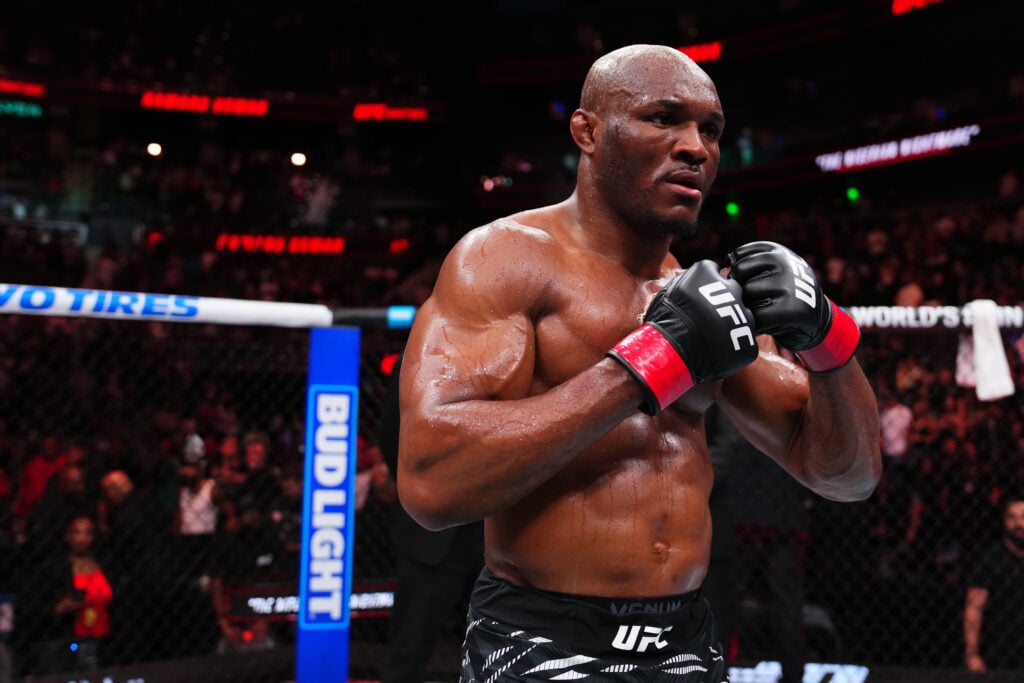 Kamaru Usman after his unanimous decision win over Joaquin Buckley at UFC Atlanta