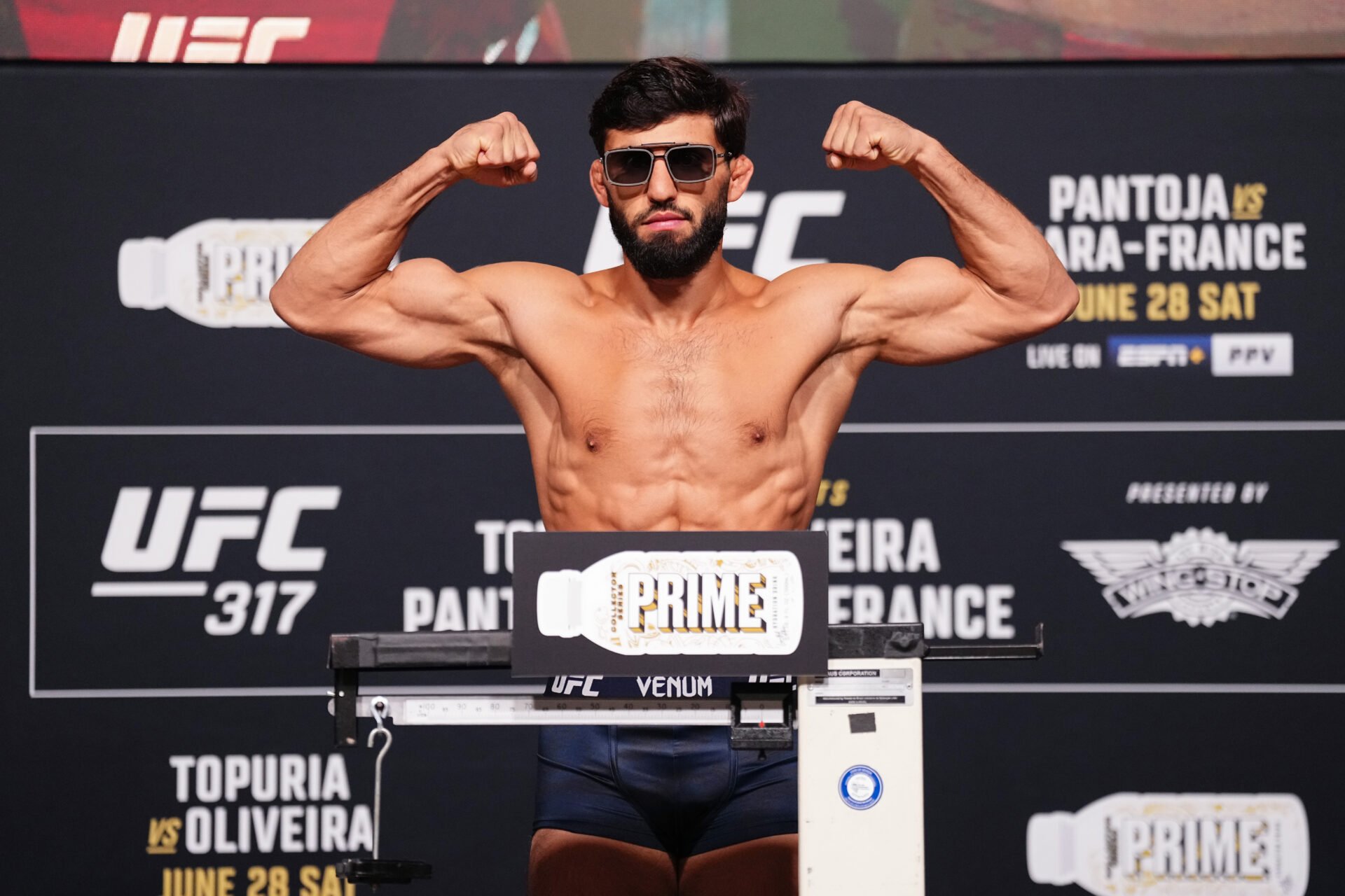 Arman Tsarukyan at UFC 317 weigh-ins