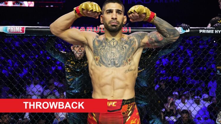 Ilia Topuria ahead of his fight with Max Holloway with throwback label