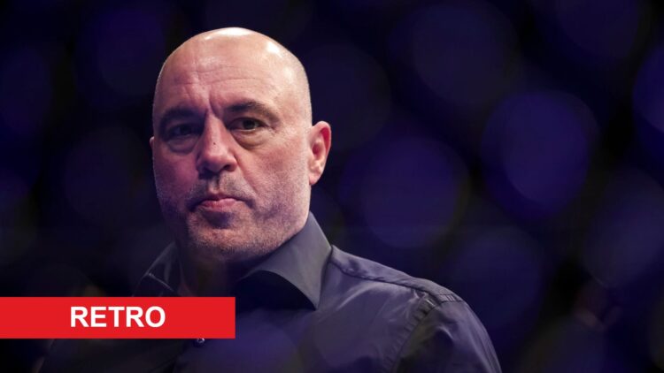 Joe Rogan at UFC 273 with retro label
