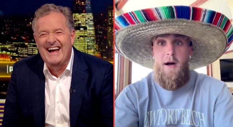Image of Piers Morgan laughing at Jake Paul during their interview